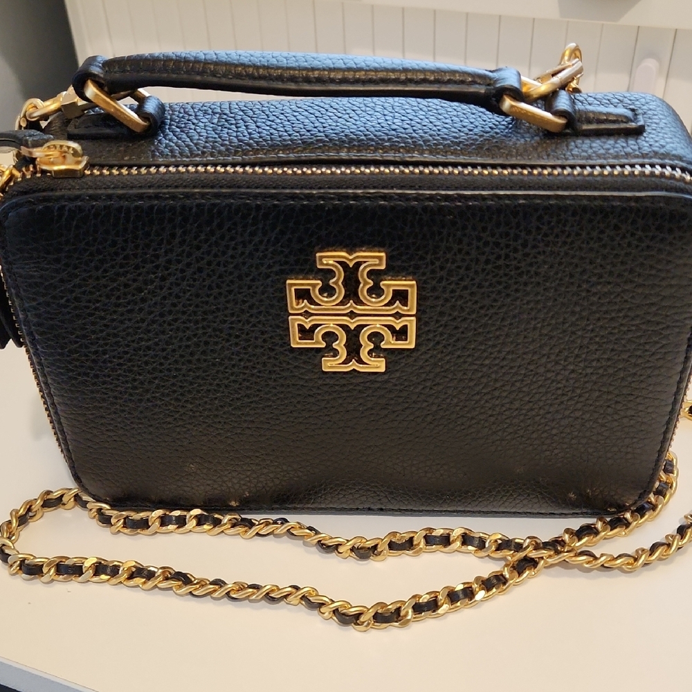 Tory Burch Black and Gold Crossbody Bag